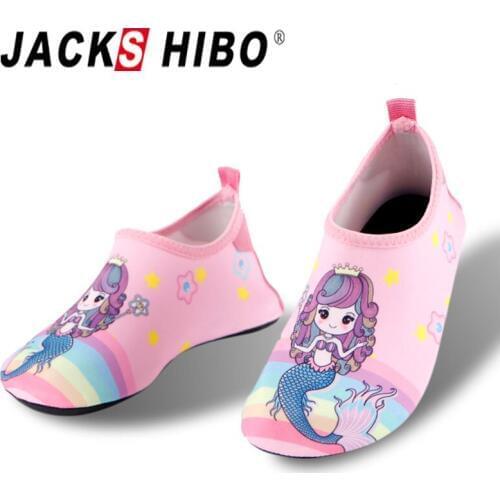JACKSHIBO Kids Cartoon Water Sandals Boy Girl Anti Slip Socks Beach Pool Surfing Shoes Light Swimming Shoes Baby Aqua Shoes