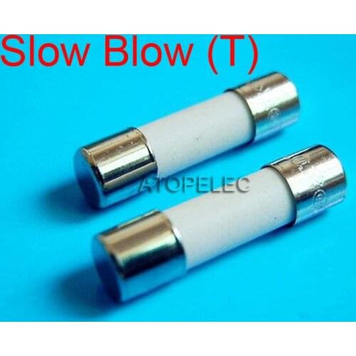 1pc 5x20mm Ceramic Fuse 5mm x 20mm Slow Blow T 2A 3.15A 4A 5A 6.3A 8A 10A 250V