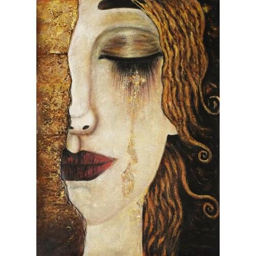 Classic Artist Gustav Klimt Tear Abstract Oil Painting on Canvas Posters and Prints Art Wall Pictures For Living Room Cuadros