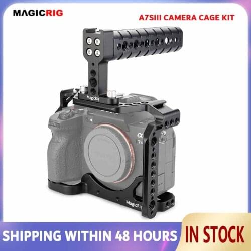 MAGICRIG DSLR Camera Cage with Cold Shoe Mount & Top Handle Grip for Sony A7SIII /A7S3 /Alpha 7S III Camera