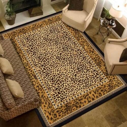 Carpet Modern Living Room Leopard Rug Fashion Yellow Brown Rectangle Home Bedroom Floor Door Mat Kitchen Absorb Oil Area Rug