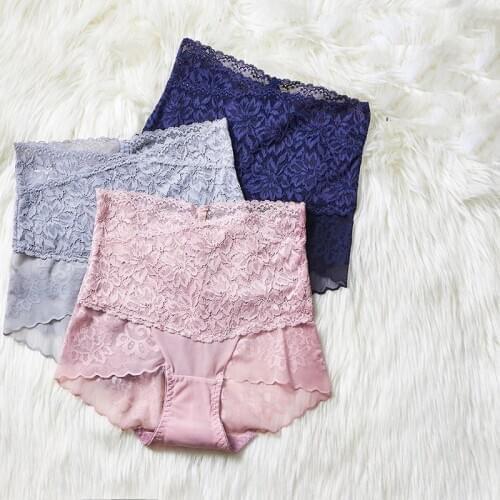 Lace Panties Womens Underwear Seamless abdomen Sexy Hip Lift Charming Briefs Abdomen in High Waist Female Lingerie Plus Size