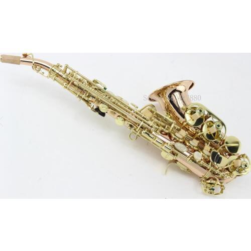 MARGEWATE B Flat Small Curved Soprano Saxophone B Flat Music Instruments BrassPhosphor Bronze Saxofone With Case