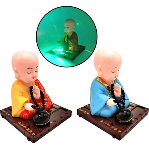 Cute Figure Gift Doll Toys Novelty Solar Powered Dancing Buddhist Monk Swinging Bobble Toy