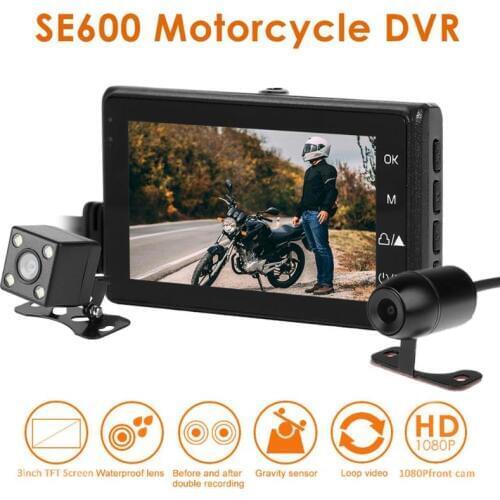 Motorcycle DVR Front+Rear View Dual Cameras Waterproof Dash Cam G-sensor Recorder Motorcycle DVR Camera Accessories