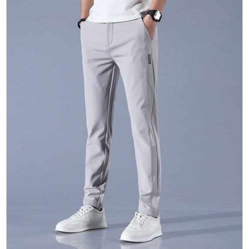 Spring Summer Mens Length Pants Man Cotton Slim Fit Fashion Thin Classic Trousers Male Brand Clothing 5 colors