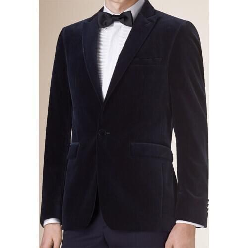 Mens Velvet Blazers Tailor Made Slim Fit Midnight Blue Velvet Blazer Men, Custom Velvet Blazers For Men,Mens Velvet Suit Jacket