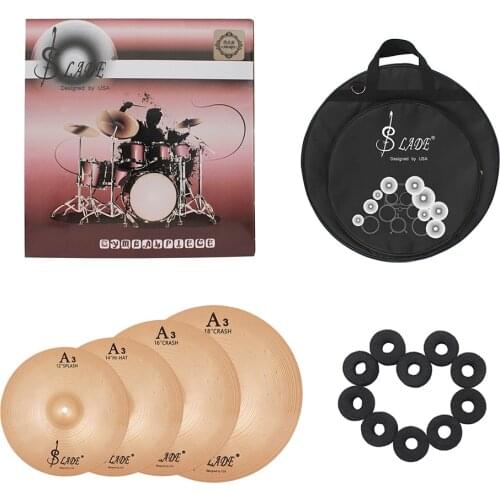 SLADE Drum Set Cymbals Kit Percussion Accessories Bronze Alloy Hi-Hat Crash Cymbal 18/20 Inch Musical Instrument Parts With Bag