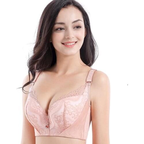 Large Size and Large Size Underwear Thin sexy Rings and cups Increase lace Large cup Bras 115DE plus size women plus size bra