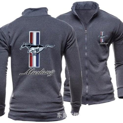 NEW Fashion Spring Autumn Men Jacket Mustang Logo No cap Sweatshirt Hoody Fleece Cotton Zipper Hoodies Male Clothing M