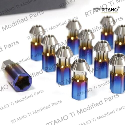 RTAMO Titanium Alloy Anti-theft Kit Wheel Lock Lug Nuts + Titanium Key M12X1.25P/1.5P