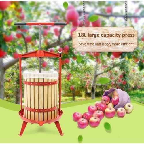 FP-18L Manual apple press 18 L commercial fruit juicer round T shape handle wine press juice residue separation juice maker 1pcs