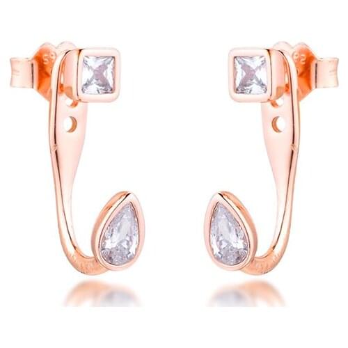 Geometric Shapes Stud Earrings Rose Gold Jewelry For Woman Make up Fashion Female Earrings Party Jewelry Wholesale