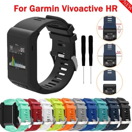Silicone Watchband For Garmin Vivoactive Replacement Wrist Strap with tool Watch Band For Vivoactive HR Wristband Sport Band