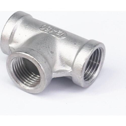 1/2" BSP Equal Female Tee Thread 3 Way 304 Stainless Steel Pipe Fitting Connector Coupling for water air gas