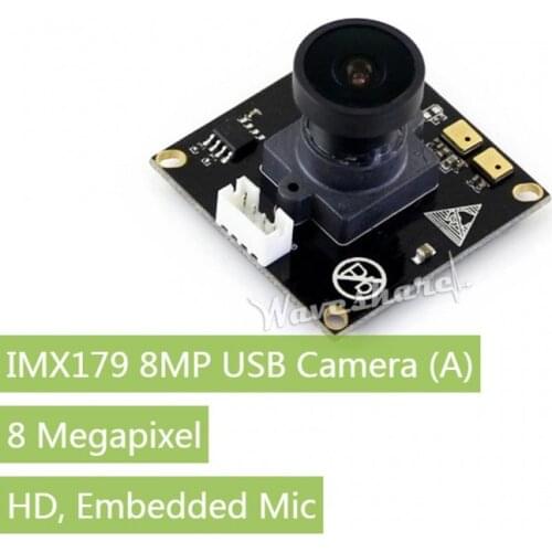 IMX179 8MP USB Camera, Ultra High Definition, Embedded Mic, Driver-Free