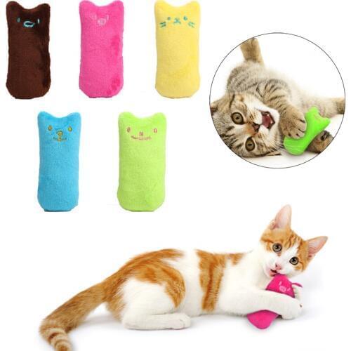 Funny Plush Cat Toy Pet Kitten Teeth Chewing Toy Grinding Cat Interactive Catnip Play Toys Claws Thumb Bite For Cats Pet Supply
