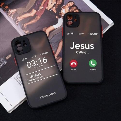 Funny Jesus Christian Faith Cross Admire Phone Case For iPhone 11 12 Pro MAX XR 7 X XS SE20 8 6Plus Clear Hard Matte Cover Shell