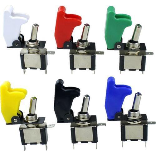 1pcs 5color Car Toggle Switch Illuminated LED ON/OFF 12V Flip Up Cover Cap Guard Heavy Duty TM