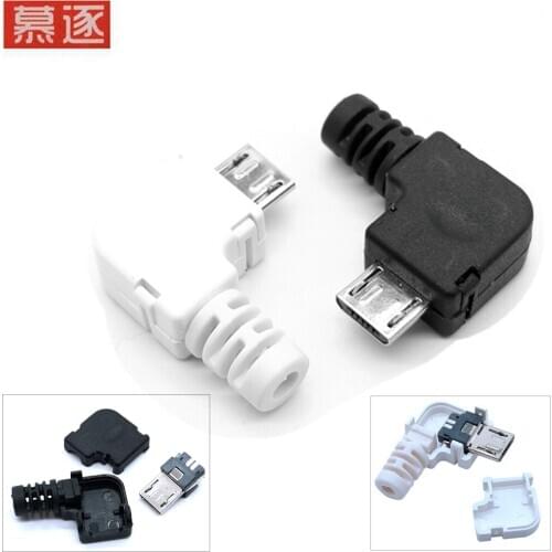 10 sets of micro USB elbow welding wire three four piece USB plug Android 5p male connector kit