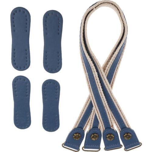 2pcs High Quality Leather Bag Handle Split PU Leather+ Fabric Shoulder Bag Strap DIY Handbag Belt Durable Handle Accessories