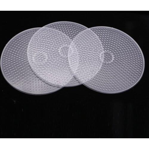 3 Piece 15cm Large Round Fuse Beads Boards Clear Plastic Pegboards Peg Board for