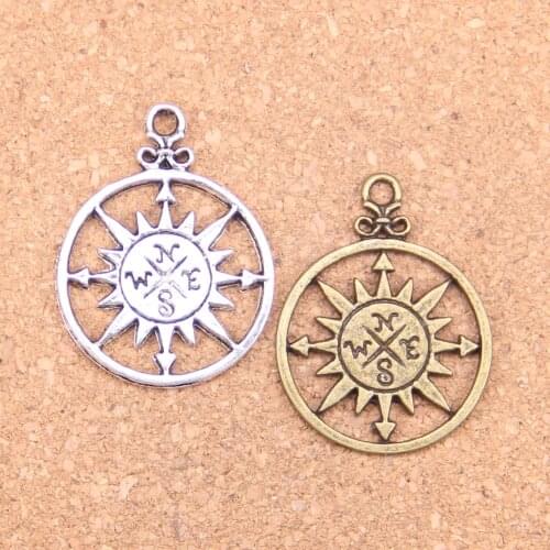 32pcs Charms circle compass 36x27mm Antique Pendants,Vintage Tibetan Silver Jewelry,DIY for bracelet necklace