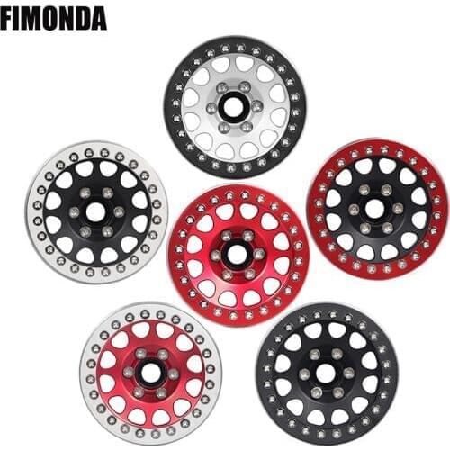 4pcs Aluminum Alloy 1.9inch Beadlock Wheels Rims 12mm Hex Mount for 1/10 RC Crawler Axial SCX10 90046 Traxxas TRX4 D90 TF2 KM2
