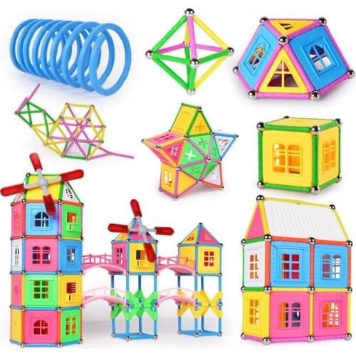 5.8CM Creative Designer Magnetic Sticks Metal Balls Magnetic Building Blocks Construction Set Educational Toys for Children Gift