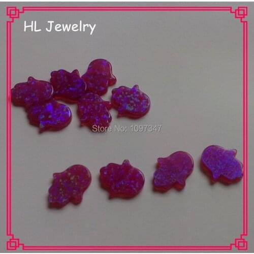 Promotion!!! 30PCS/Lot Op49 Red Wine Color 11*13MM Hamsa Syntethic Opal Beads
