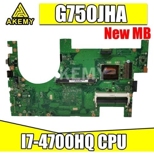 Akemy G750JH mainboard I7-4700HQ CPU For Asus G750JH G750J laptop motherboard 100% Tested Support GTX870M graphics card