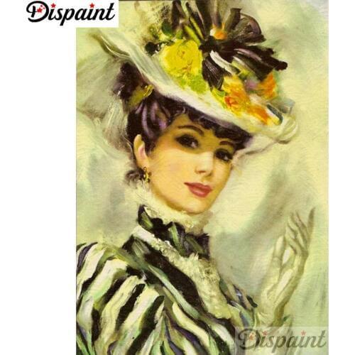 Dispaint Diamond painting "Woman flower" Full Square/Round Drill Wall Decor Inlaid Resin Embroidery Craft Cross stitch A27421