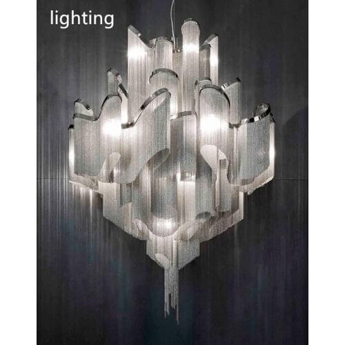 Aluminum tassel design lighting luxury hotel hall lobby Atlantis stream pendant light living room lampe decor e14 base lampadari