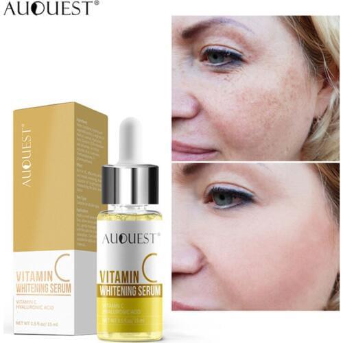AUQUEST 15ml Vitamin C whitening Freckle Serum Moisturizing Hyaluronic Acid Shrink pores Face Beauty Facial Skin Care
