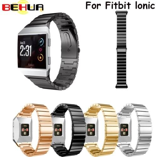 Wristband For Fitbit Ionic Watch Band Stainless Steel Metal Watch Strap Unique Polishing Process Business Replacement watchband