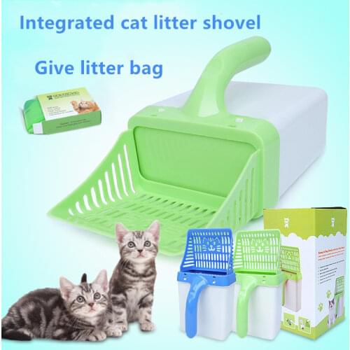 Give Litter Bag Integrated Cat Litter Shovel Lightweight Cat Litter Shovel Pet Cat Cleaning Supplies Kitten Litter Cleaning Tool