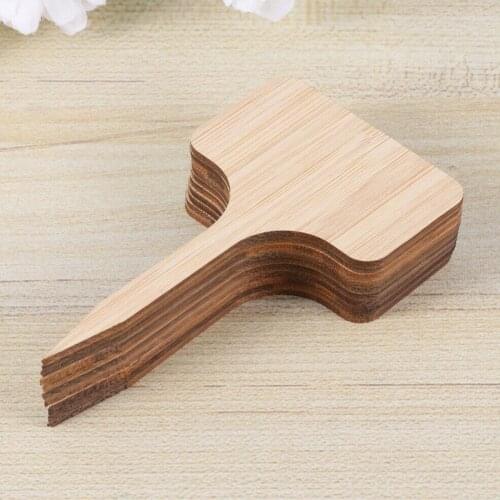 1Pc Wooden Plant Signs T-shaped Bamboo Plant Labels Tools Seeds Gardening Potted Creative Flowers Marking Flower Gardening J4W0