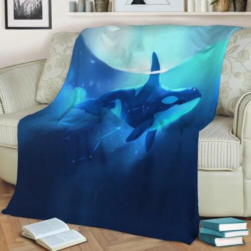 Aquatic blue Flannel Throw Blanket 3D Printed Keep Warm Sofa Child Blanket Home Decor Textiles Dream Family Gift