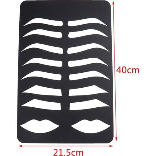 Reusable Eyebrow Practice Stencil Brow Lips Template For Microblading Practice Eyebrow Drawing Lip Coloring Training Supplies