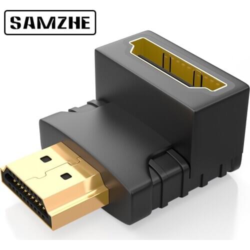 SAMZHE HDMI-compatible Cable 90 Degree Angle Male to Female 3D Support Converter for TV Computer Projectors PS4 Displayer