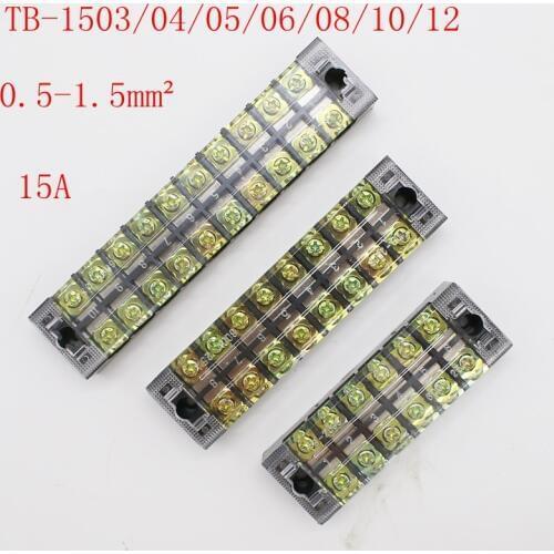 1pcs Fixed Terminal TB-1503/04/05/06/07/08/10/12/15/20 15A Terminal Block