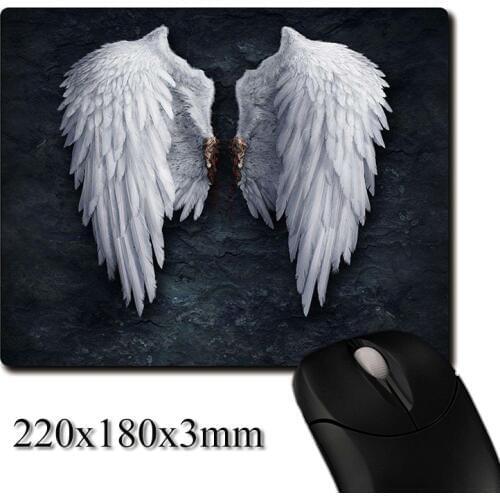 Angel wings on the rock wall CG printed Heavy weaving anti-slip rubber pad office mouse pad Coaster Party favor gift 220x180x3mm