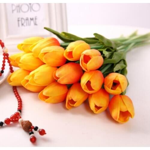 Latex Tulips Artificial PU Flower bouquet Real touch flowers For Home decoration Wedding Decorative Flowers LX5932