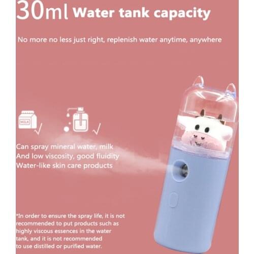 30ML Mini Nano Facial Sprayer USB Facial Steamer Humidifier Moisturizing Womens Beauty Skin Care Tool TSLM1