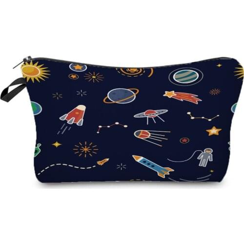 Fashion Printed Space Cosmetics Organizer Bag Pretty Storage Bags for Women Waterproof Womens Makeup Bag Small Pencil cases