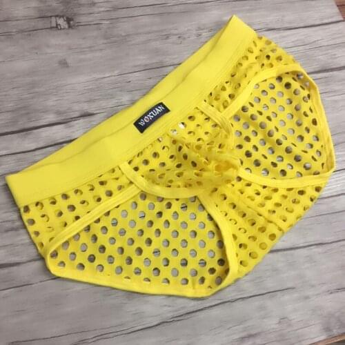 2020 Sexy Mens Hollow Out Hole Briefs Gays Sexy Hollow Out Hole Underwear Men Cutout Mesh Hole Briefs Male Hole Underwear