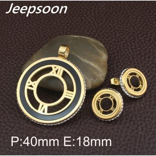 2 colors New Round Styles Stainless steel jewelry pendants and Earrings Set For Women SBJFLICH