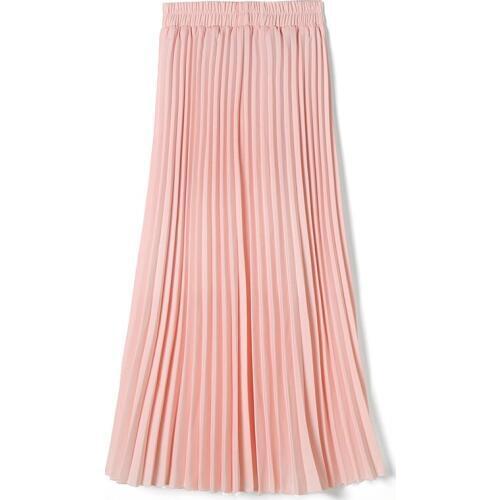 Add New 3D stereo chinese style Chiffon vertical Fashion Women Skirt Half Length Pleated Skirts Elastic Brand High Length Sheer