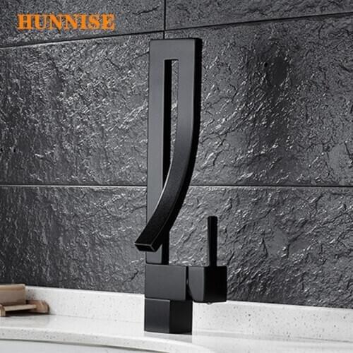 New Fashion Bathroom Basin Faucet Kitchen Sink Mixer Black/brushed/chrome Bathroom Basin Mixer Single Hole Water Faucet Tap