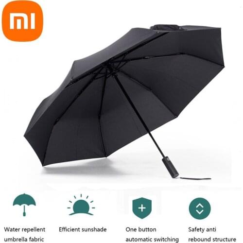 Xiaomi Mijia Automatic Umbrella Aluminum Windproof Waterproof UV Rainy Umbrella Man Woman Summer Winter Bumbershoot